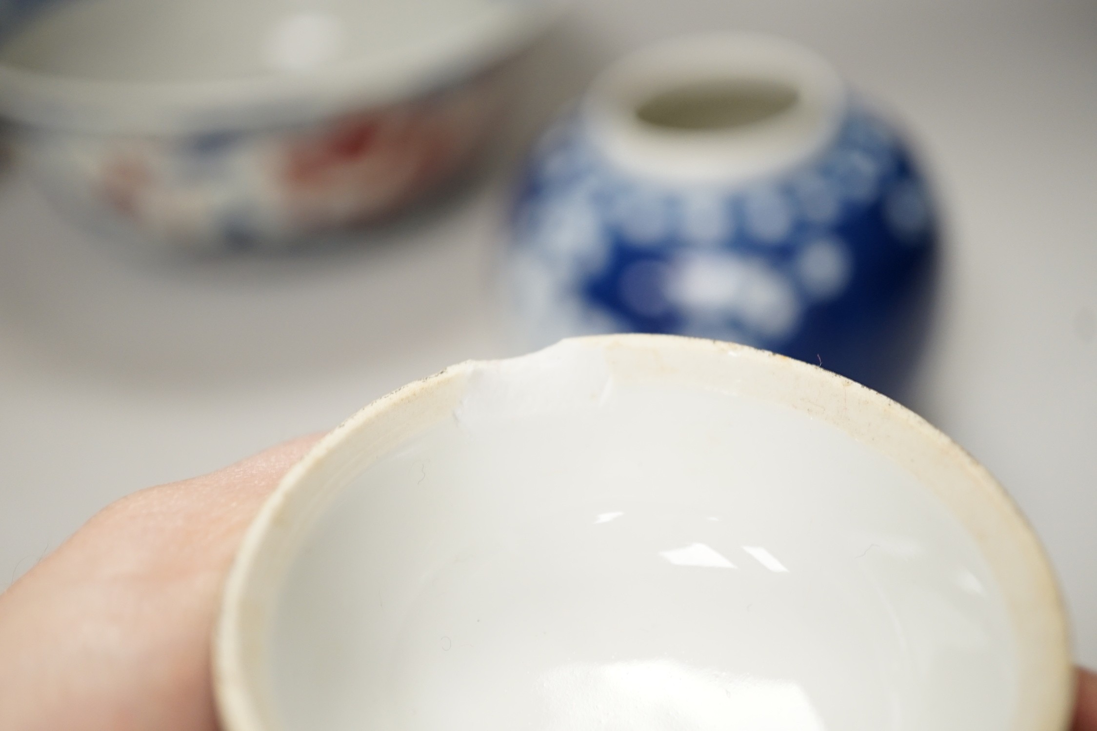 A quantity of various Chinese ceramics including blue and white jars, a ‘dragon’ bowl etc.